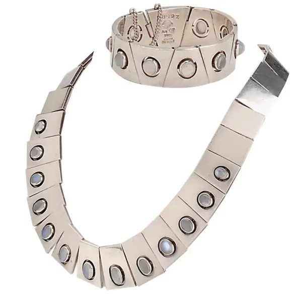 Antonio Pineda Silver & Moonstone Necklace and Bracelet.
