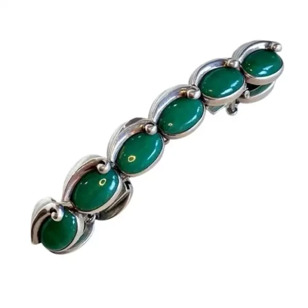 Antonio Pineda Silver and Aventurine Quartz Bracelet.