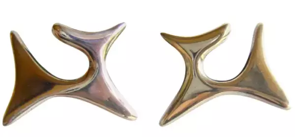 Art Smith Sterling Silver Abstract Modernist Earrings.