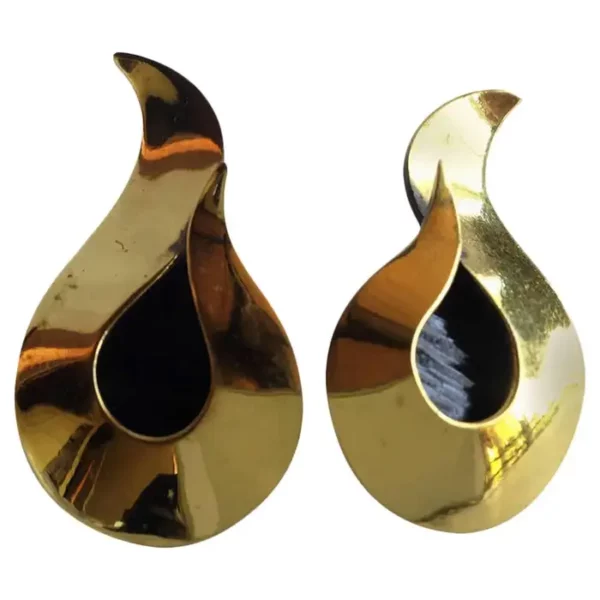Art Smith Studio Brass American Modernist Earrings.