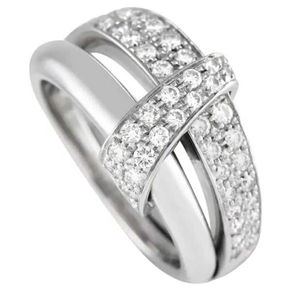 Asprey 18K White Gold 0.65ct Diamond Ring.