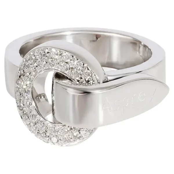 Asprey Diamond Ring in 18k White Gold.