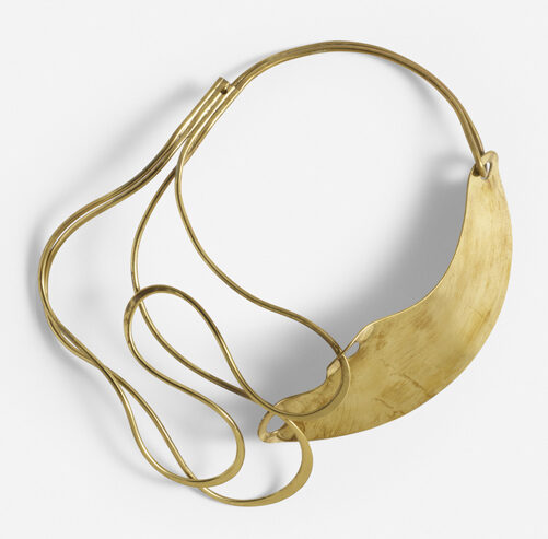 Gold plated collar necklace.