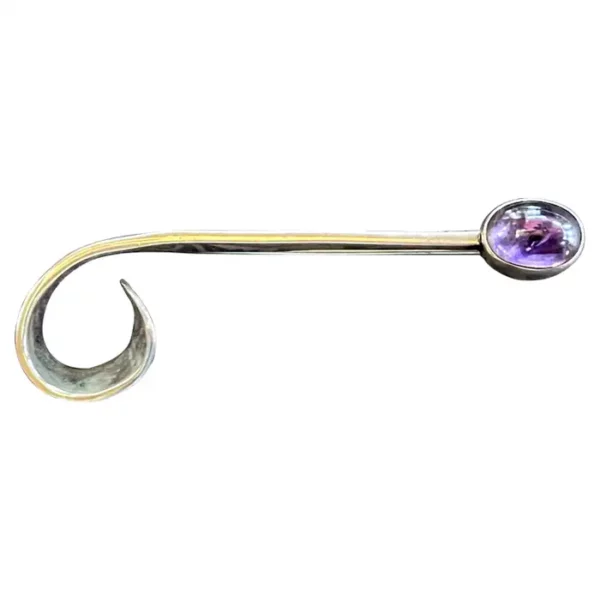 Mexican Modern Silver and Amethyst Brooch Antonio Pineda.
