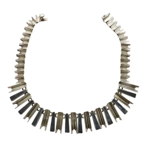 Mexican Sterling Silver Modernist Necklace, Atributted to Antonio Pineda.