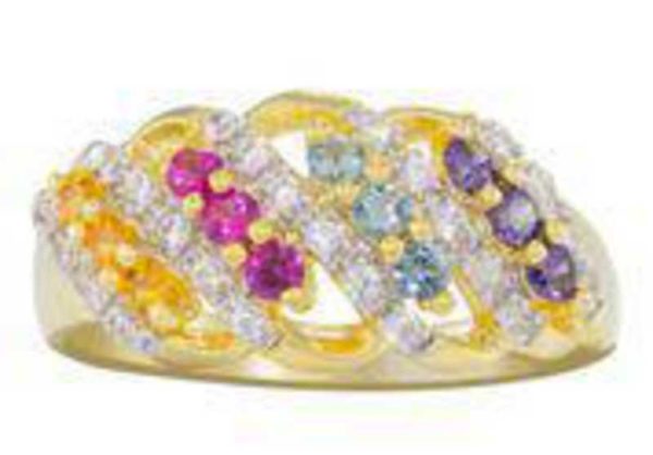 Mother's Four Row Family Birthstone Ring.