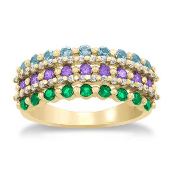 Ohana Three Row Personalized Ring.