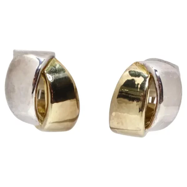 Simon Sebbag 1980s Sterling Silver Knot Clip On Earrings.