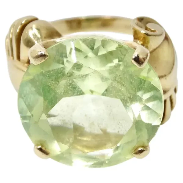 Tourmaline & 14k Gold Solitare Ring.