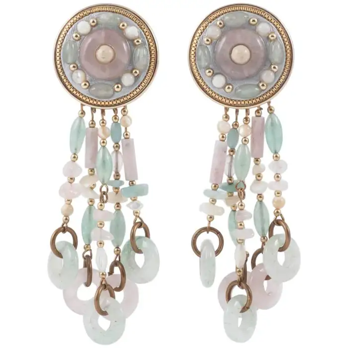 Very long detachable drop earrings, Michal Golan, New York, 1990s.