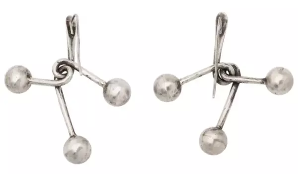Vintage Modernist Art Smith Silver Chandelier Earrings.
