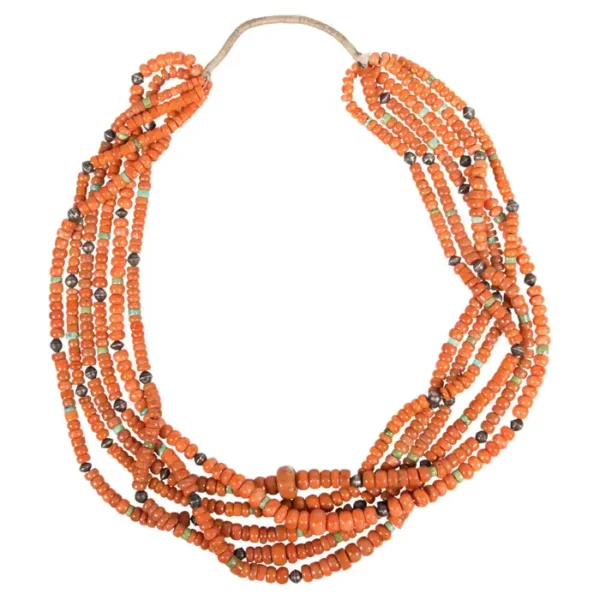 Zuni Coral and Turquoise Beaded Necklace.