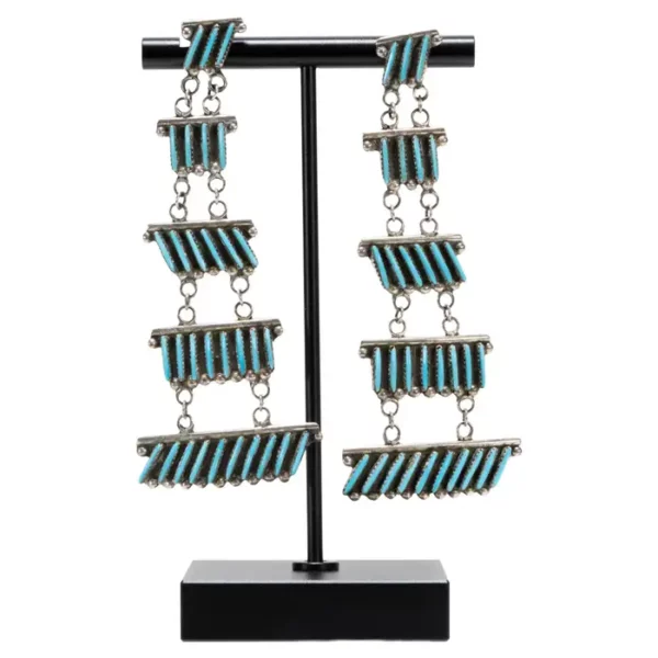 Zuni Sleeping Beauty Turquoise and Sterling Earrings.45