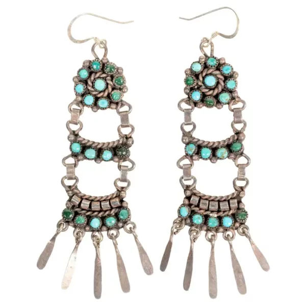 Zuni Turquoise and Sterling Earrings.