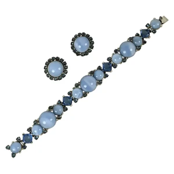 Early Marcel Boucher Faux Moonstone and Sapphire Set.