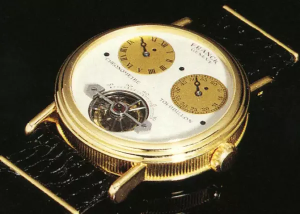 Franck Genève, tourbillon with jumping hour display, 1986.