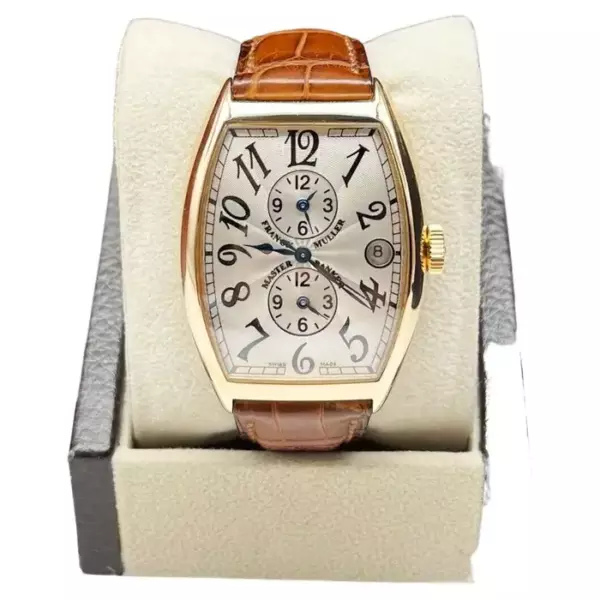 Franck Muller 6850 MB Master Banker 18K Rose Gold Leather Strap Box Paper