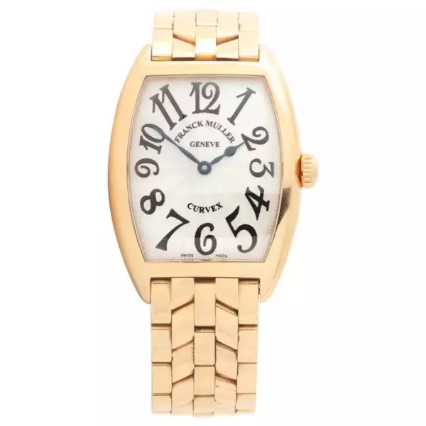 Franck Muller 7502 QZ Cintree Curvex Ladies Rose Gold Watch.