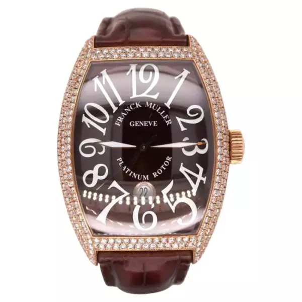 Franck Muller Casablanca Jumbo 39x47mm 18k Rose Gold 12ct Diamond Men's Watch.