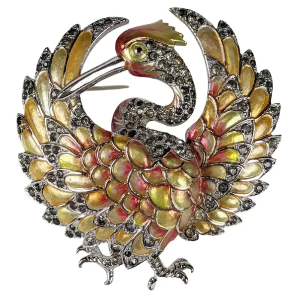 Marcel Boucher Enamel Phoenix Brooch, 1941.