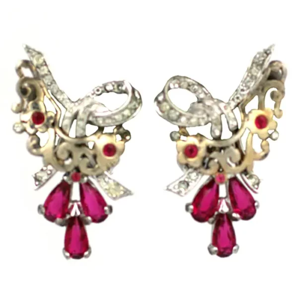 Marcel Boucher Retro Ruby Earclips.