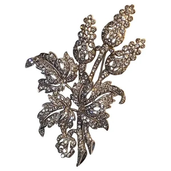 Marcel Boucher Rhinestone Floral Brooch from 1941.