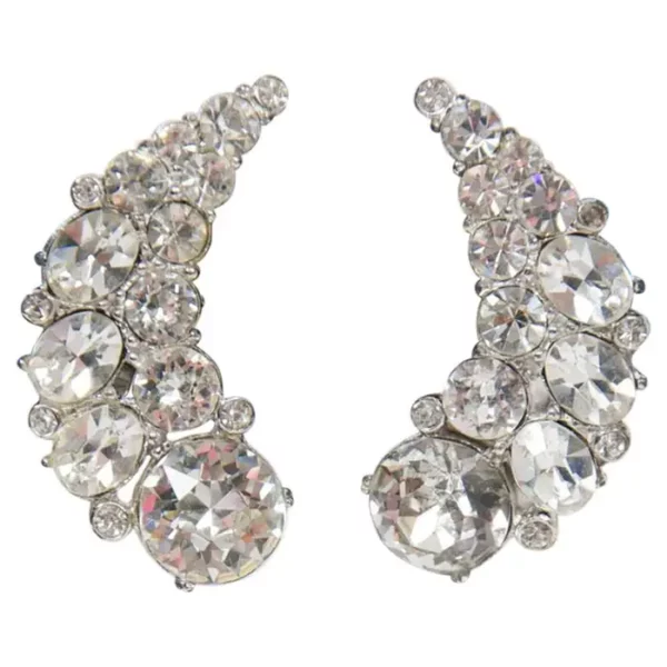 Rhinestone Crescent Earrings.
