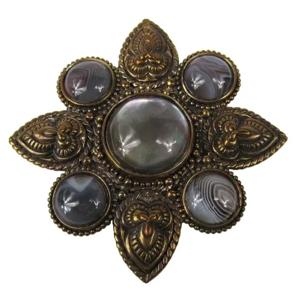 Stephen Dweck Bronze Wash Silver Large Brooch New, Never Worn