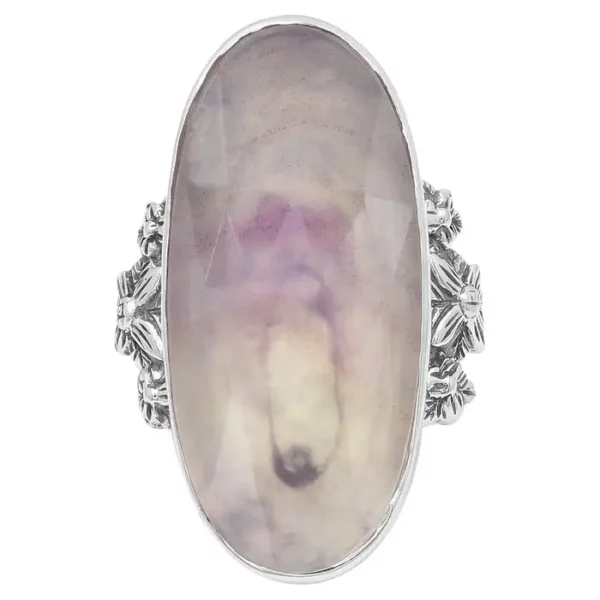 Stephen Dweck Sterling Silver & Natural Quartz Agate Doublet Ring Sz 7.