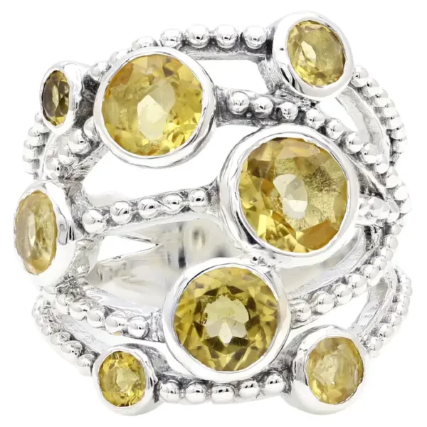 Stephen Dweck Sterling Silver and Citrine Ring Sz 7.25.