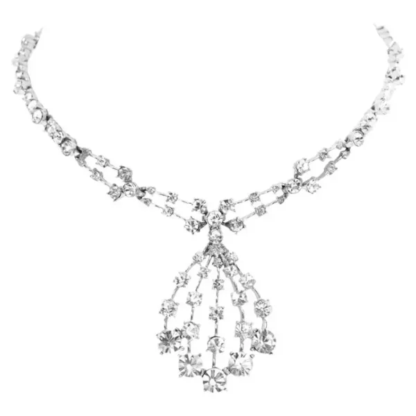 Vintage Bogoff Diamante Drop Necklace Circa 1960s.