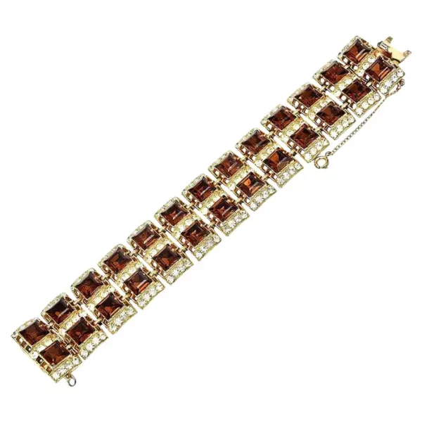 Vintage Signed Henry Bogaff Swarovski Rhinestone Bracelet.