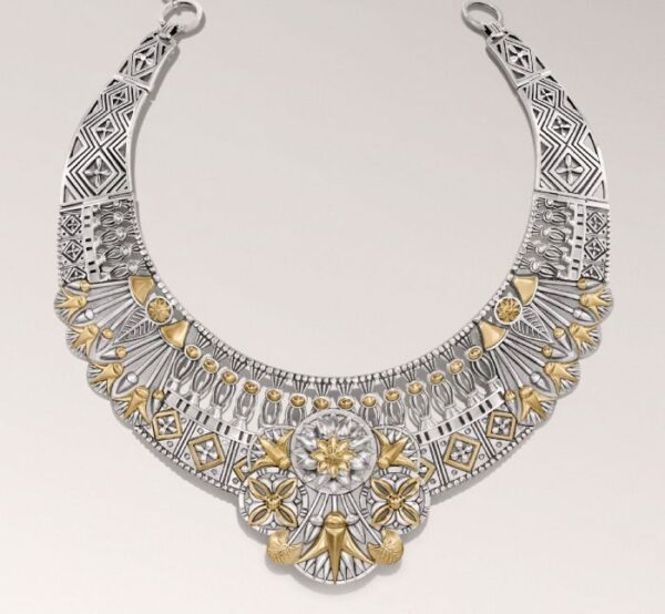 18kt Gold and Sterling Silver Necklace.