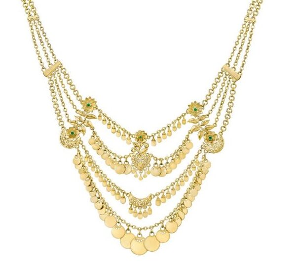 18kt Gold; set with Diamonds paired with Rubies, Emeralds or Sapphires.