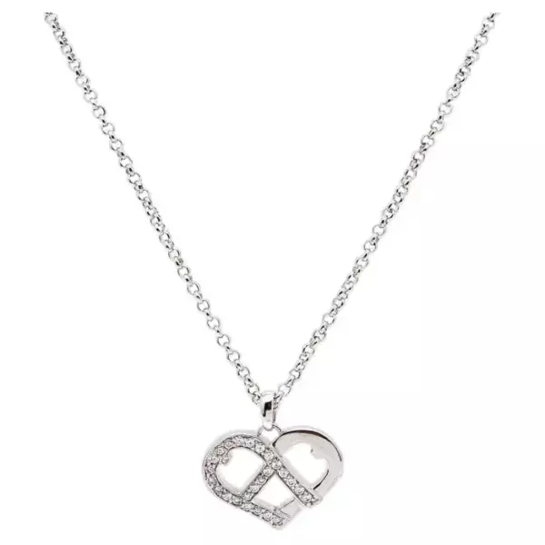 Aigner Crystal Silver Tone Necklace.
