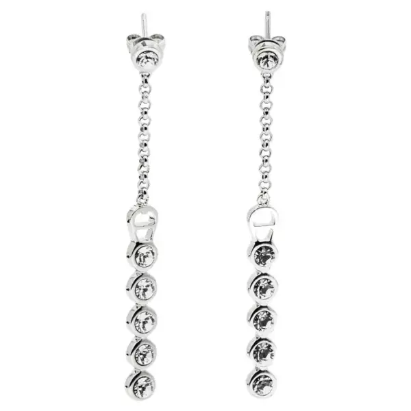 Aigner Crystals Silver Tone Earrings.