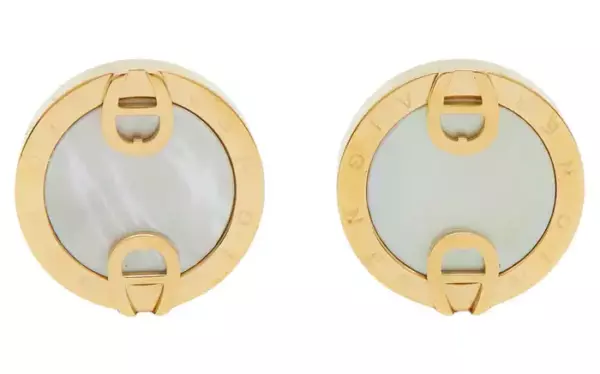 Aigner Mother of Pearl Gold Tone Cufflinks.