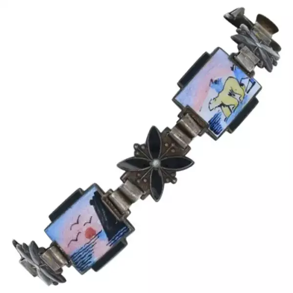 Aksel Holmsen Norne Bracelet Sterling Silver, 925 Norway Panel Link.