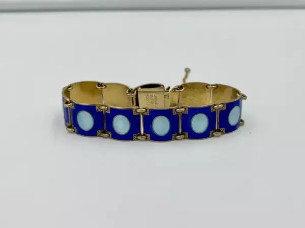 Aksel Holmsen Norway Bracelet Enamel Sterling Silver Midcentury Modernist Modern.