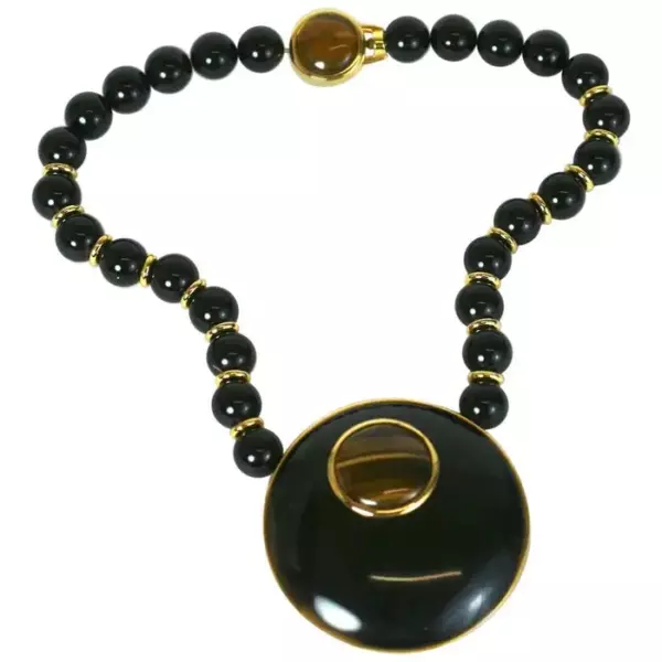 Alexis Kirk Tiger Eye Statement Necklace.