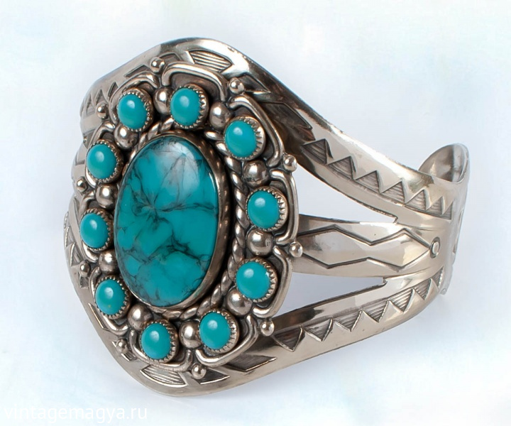 Antique Navajo bracelet from Bell Trading Post, 1940s.
