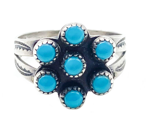 BELL TRADING POST Silver Navajo Ring with Turquoise. USA.