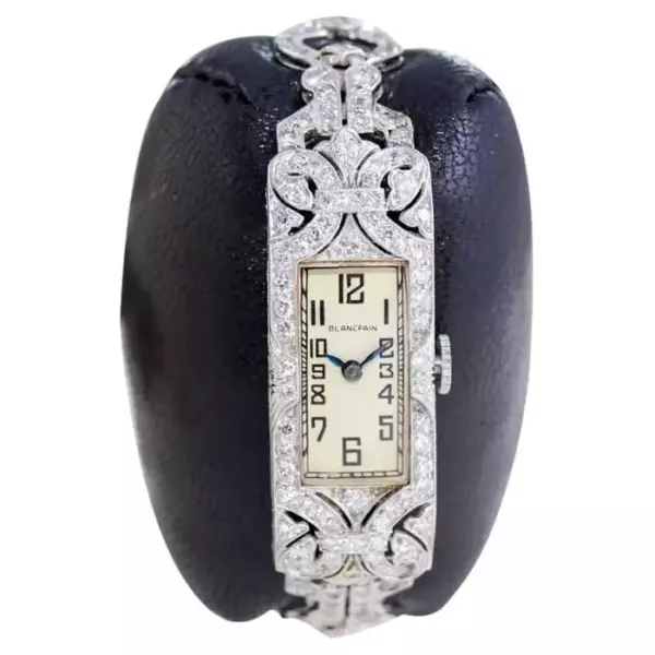 Blancpain Ladies 18K WG Diamond Bracelet Dress Wristwatch, circa 1940s.
