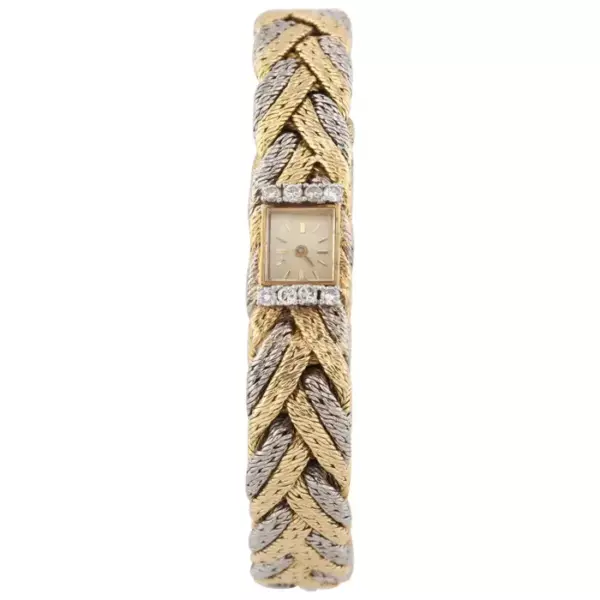 Blancpain Rayville Movement 17 Jewels Gold Platinum Diamond Bracelet Watch.
