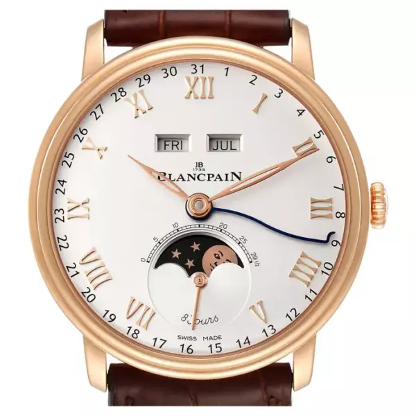 Blancpain Villeret Complete Calendar 8 Days Rose Gold Watch 6639 Box Papers.
