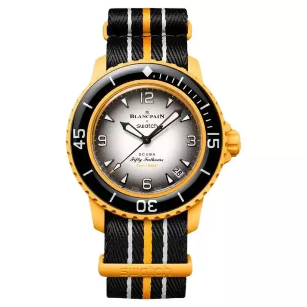 Blancpain x Swatch Scuba Fifty Fathoms Pacific Ocean Gray Dial Watch.