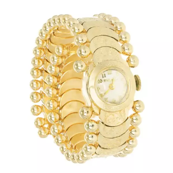 Bulova Ladies Yellow Gold Art Deco Manual Wind Wristwatch.
