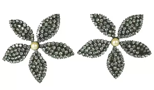 Butler Wilson Pave Flower Earclips.