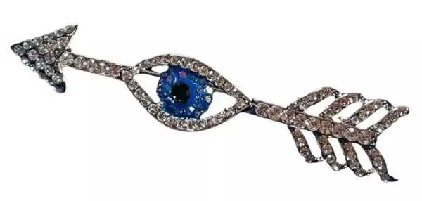 Butler & Wilson Signed Crystal Eye and Arrow Brooch Pin Original Box.