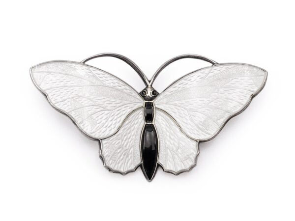 Butterfly brooch, silver, enamel.